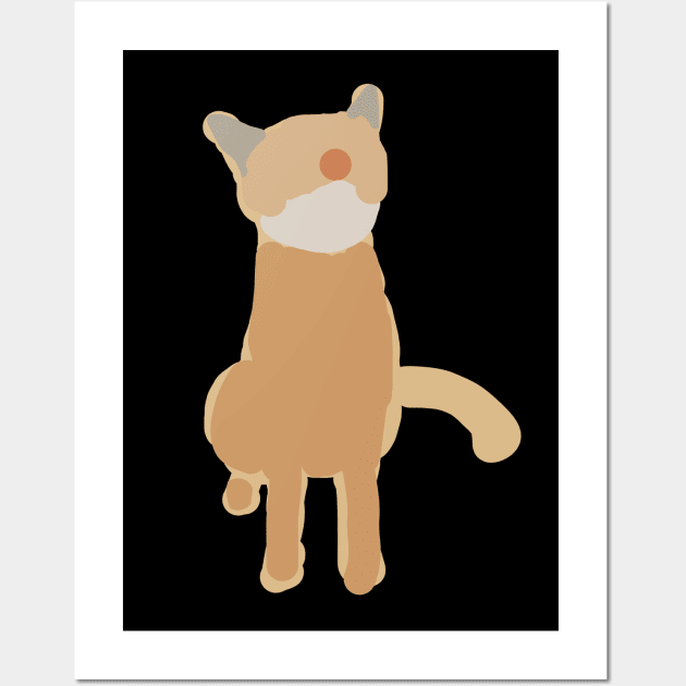 Minimal Abstract Gold Cat Wall Art by ellenhenryart